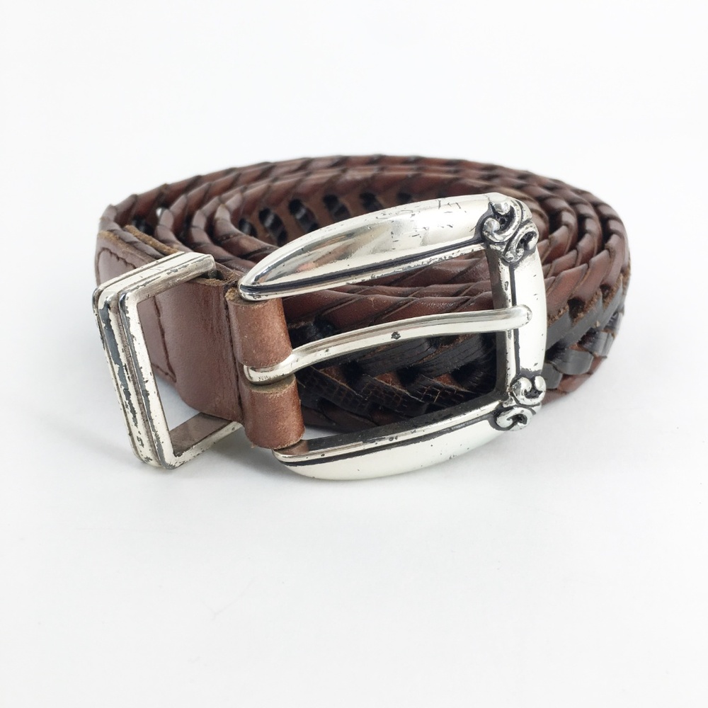 FOSSIL Vintage Genuine Leather Braided Belt Size L
